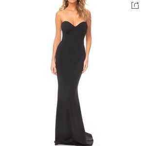 KatieMay Bustier Mermaid Gown w/ Back Waist Cutout